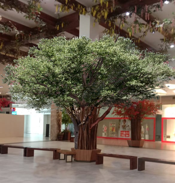Artificial ficus canopy tree